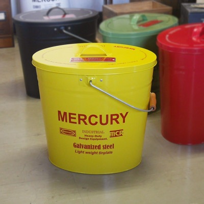 MERCURY　マーキュリー 蓋付き 横長バケツ イエロー|その他雑貨