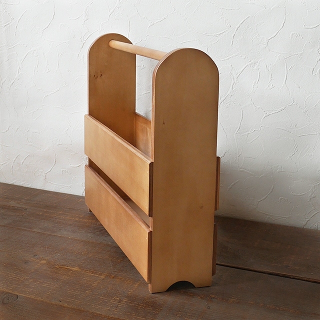 北海道民芸家具 木製ダークブラウンマガジンラック ラック 美品 北海道