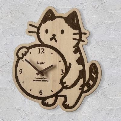 壁掛け時計 猫 日本製