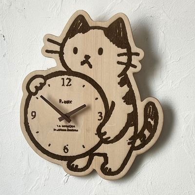 壁掛け時計 猫 日本製