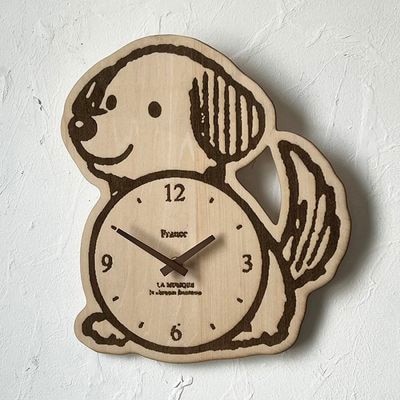 壁掛け時計 犬 日本製