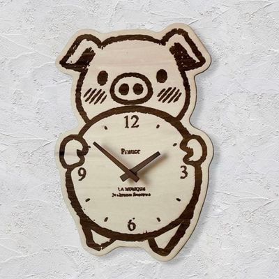 壁掛け時計 ぶた 日本製