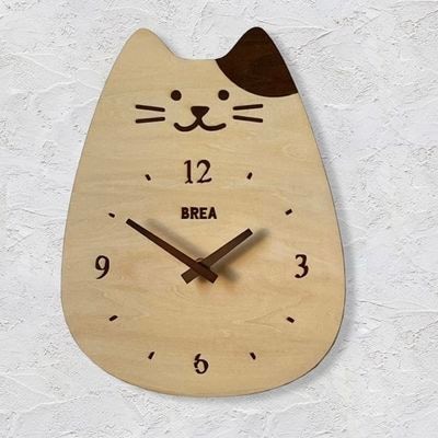 壁掛け時計 猫No.2 日本製