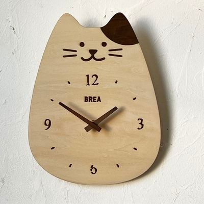 壁掛け時計 猫No.2 日本製