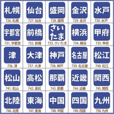 手帳・カレンダー用 スタンプ 3サイズ 全25種類 (文字-日本の市・都道府県C)