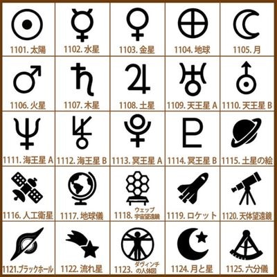 手帳・カレンダー用 スタンプ 3サイズ 全25種類 (宇宙)
