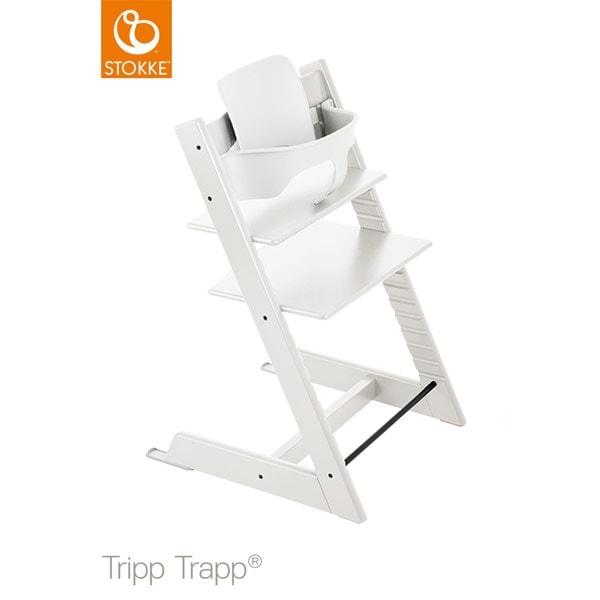 ストッケ　トリップトラップ　ホワイト　ベビーセット&トレイ付　S/N6 ストッケ(STOKKE)｜トリップトラップ｜チェア＆ベビーセット｜ホワイト