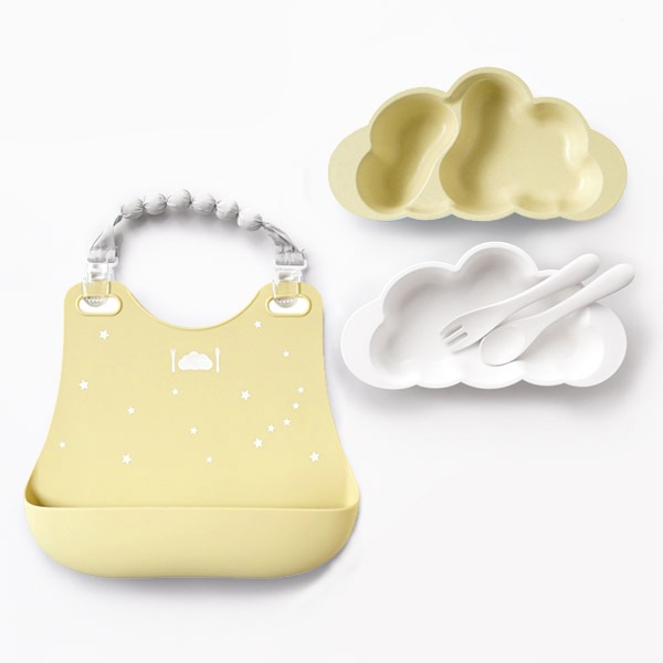 10mois ディモア 食器 mamamanma (マママンマ) ビブ付きプレートセット