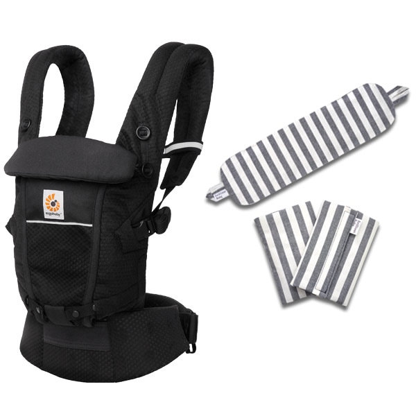 ErgoBabyCarrier SG �����ץ� ���եȥե�å��� ���˥����֥�å� ���ѥ��С��դ�3�����å� / �֥�å����ȥ饤�ס�����SG�����ѥ��С�+�����ѥåɡ�