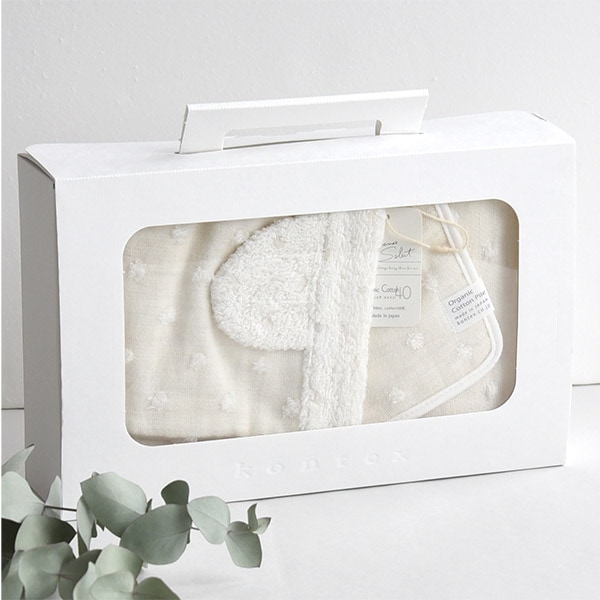 kontex コンテックス ナチュラルドット フード付きバスタオル×1