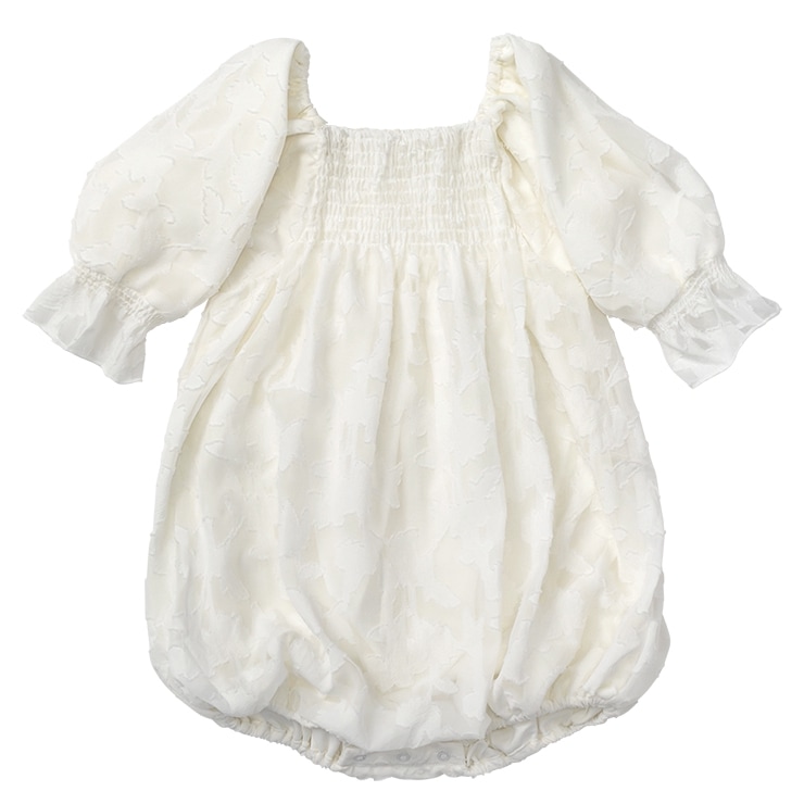 MARLMARL (マールマール) ポンパドール ロンパース / リーフホワイト