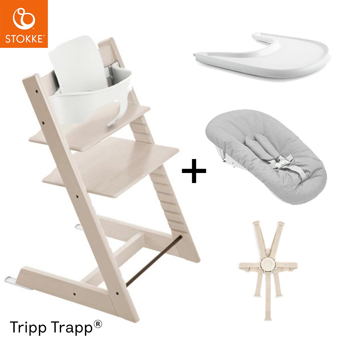 STOKKE ���ȥå� ��5 in1 ���������åȡ� �ȥ�åץȥ�å� + �˥塼�ܡ��󥻥å� + �٥ӡ����å� + �ϡ��ͥ� + �ȥ쥤 / �ۥ磻�ȥ����å���