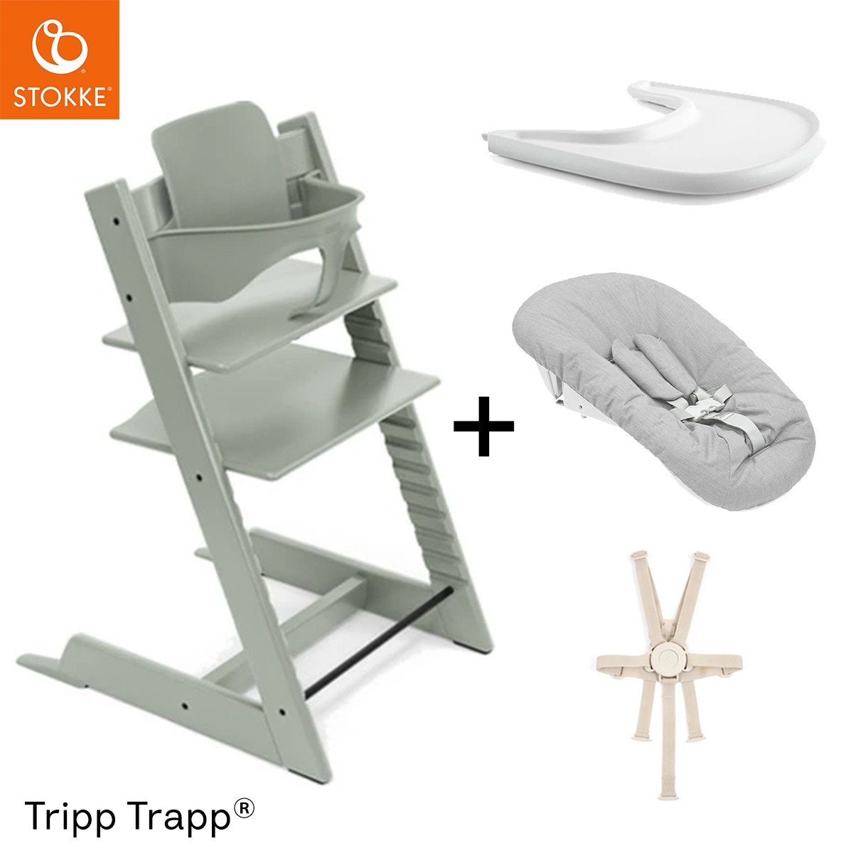 STOKKE ���ȥå� ��5 in1 ���������åȡ� �ȥ�åץȥ�å� + �˥塼�ܡ��󥻥å� + �٥ӡ����å� + �ϡ��ͥ� + �ȥ쥤 / ���쥤�������꡼��