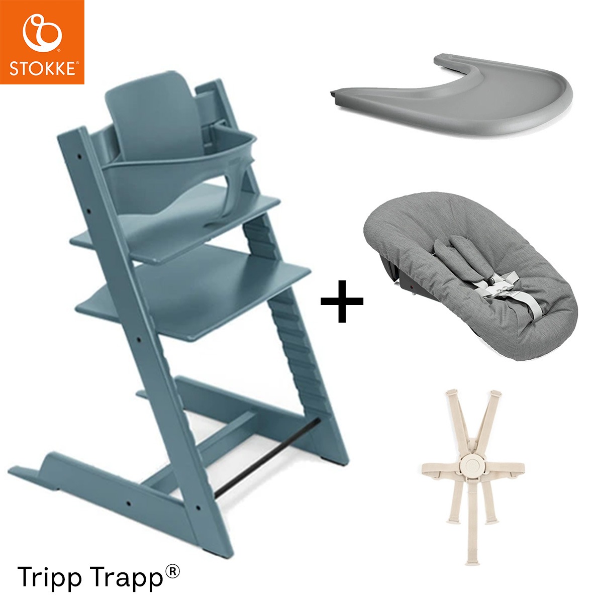 STOKKE ���ȥå� ��5 in1 ���������åȡ� �ȥ�åץȥ�å� + �˥塼�ܡ��󥻥å� + �٥ӡ����å� + �ϡ��ͥ� + �ȥ쥤 / �ե����ɥ֥롼