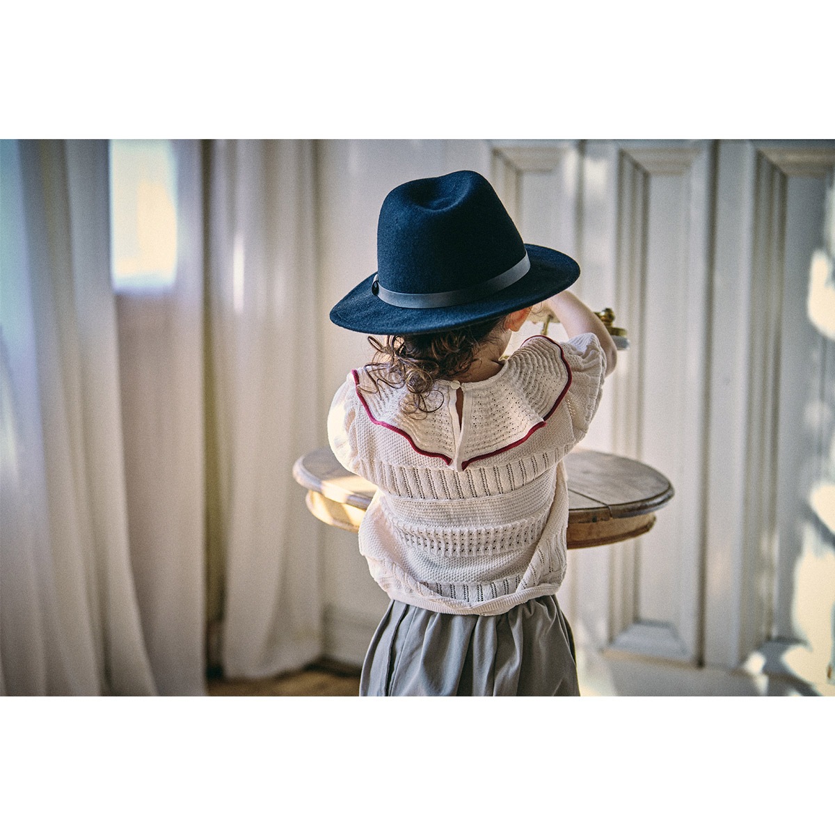 MARLMARL ニットフリルブラウス (80-90cm) / ベニ ｜ ブリベビ 