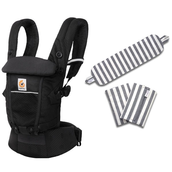 ErgoBabyCarrier SG �����ץ� ���եȥե�å��� ���˥����֥�å� ���ѥ��С��դ�3�����å� / �֥�å����ȥ饤�ס�����SG�����ѥ��С�+�����ѥåɡ�