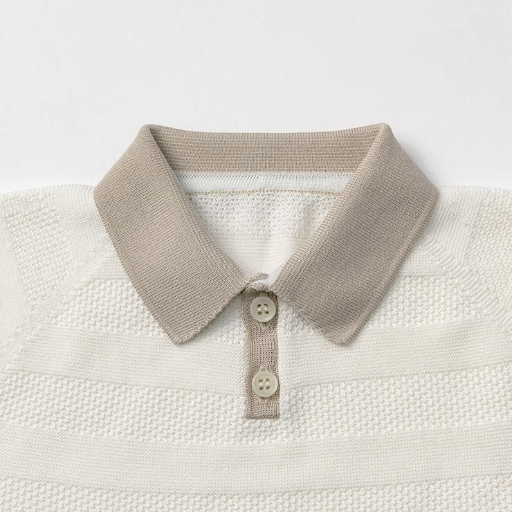 MARLMARL マールマール ニット ポロ ロンパース (70-80cm) / シロ