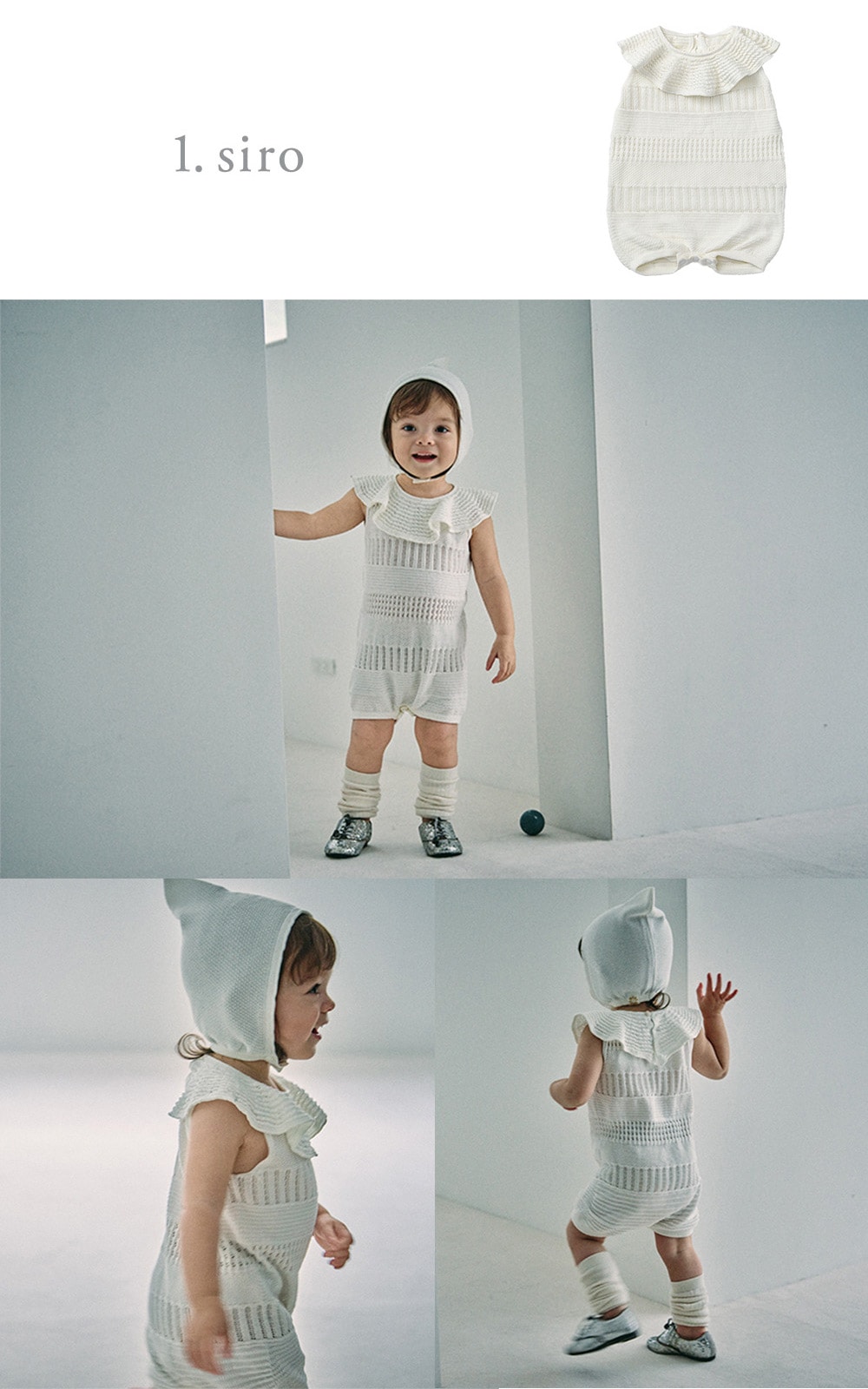 Mabli フリル付きロンパース MARLMARL マールマール ニットフリルロンパース knit frill