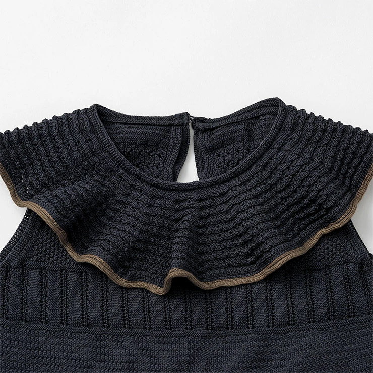 MARLMARL マールマール ニットフリルロンパース (70-80cm) / アイ