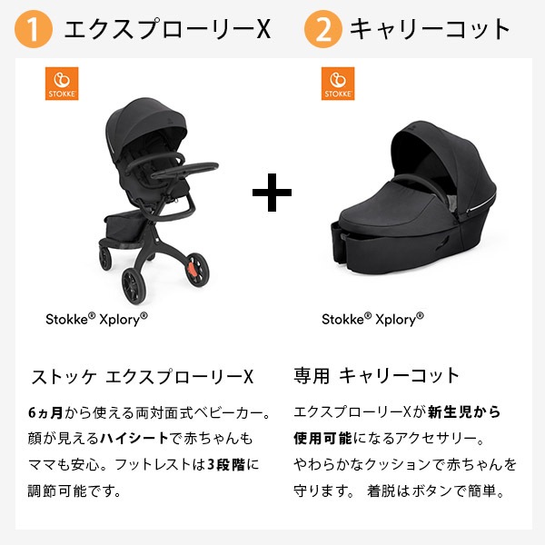 STOKKE ストッケ 【セット】 エクスプローリーX ＋ キャリーコット 