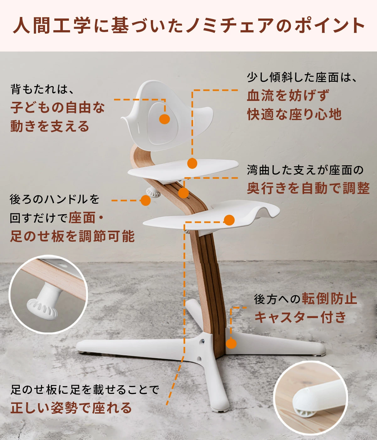 【美品】ストッケ ノミチェア　アンスラサイト ナチュラル ハイチェア ベビ- ストッケ] Nomi / ノミ チェア – blossom39 ONLINE SHOP