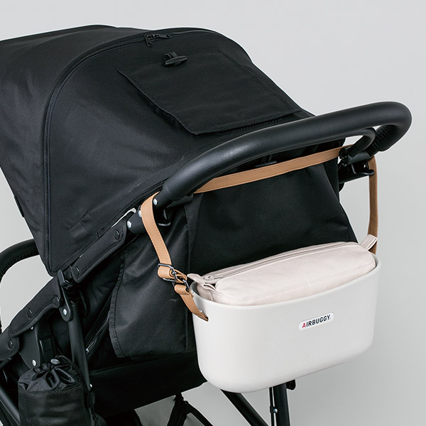 AirBuggy ベビーカー ベージュ 収納ポケット付き コンパクトなのに押し