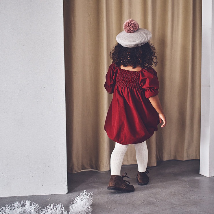 MARLMARL (マールマール) ポンパドール ロンパース /ワイン 80 - 90cm