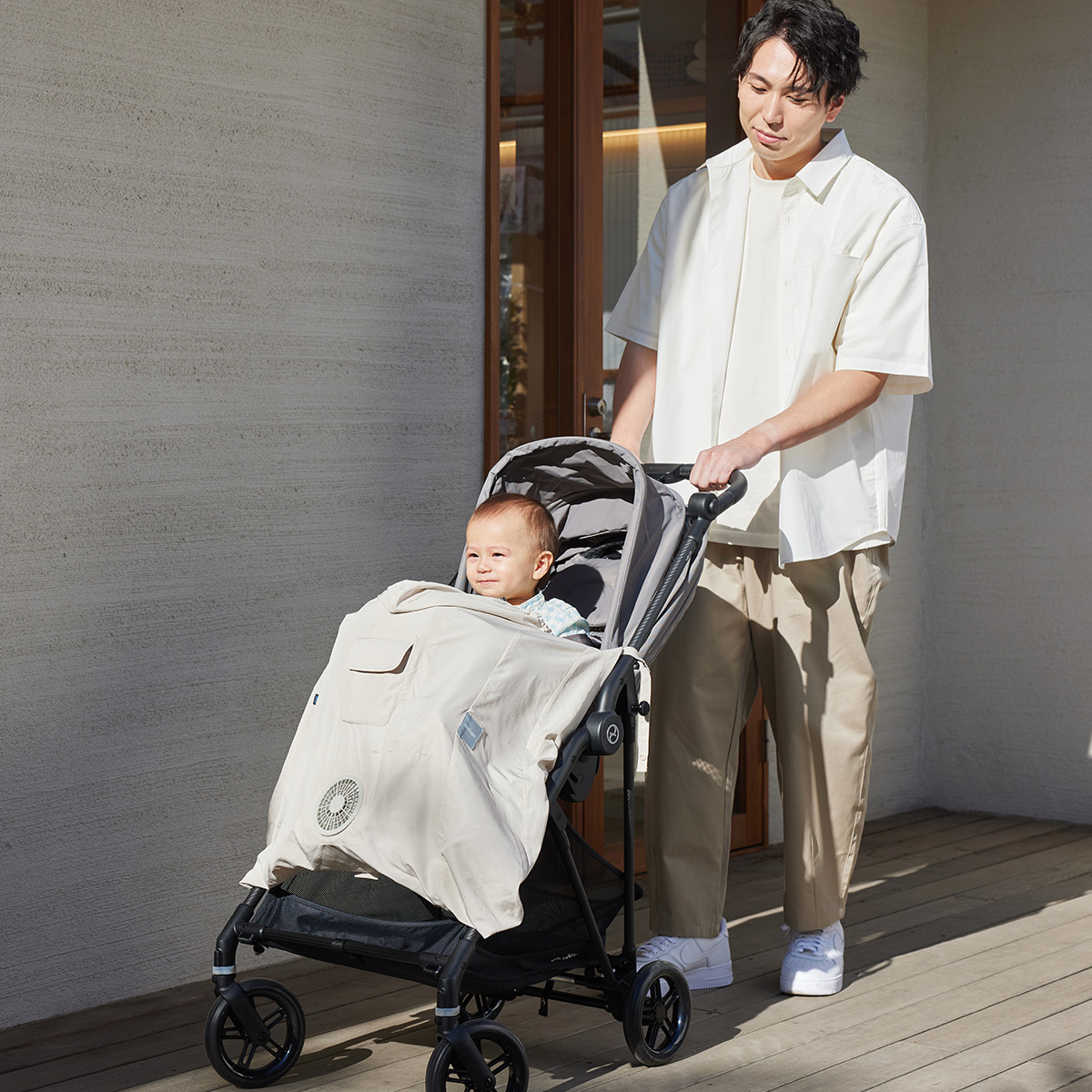 BabyHopper 空調ベビーケープ 2025年モデル ベージュ BabyHopper ベビーホッパー 空調ベビーケープR (保冷ジェル付