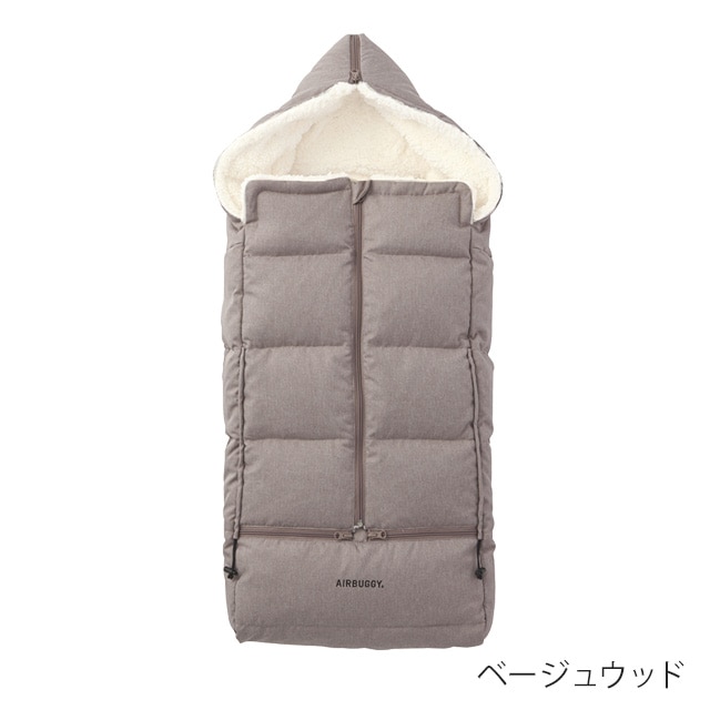 エアバギー フットマフ ベージュウッド コットンストローラーマット エアバギー ダウン フットマフ ベーシックライン ダウンフットマフ
