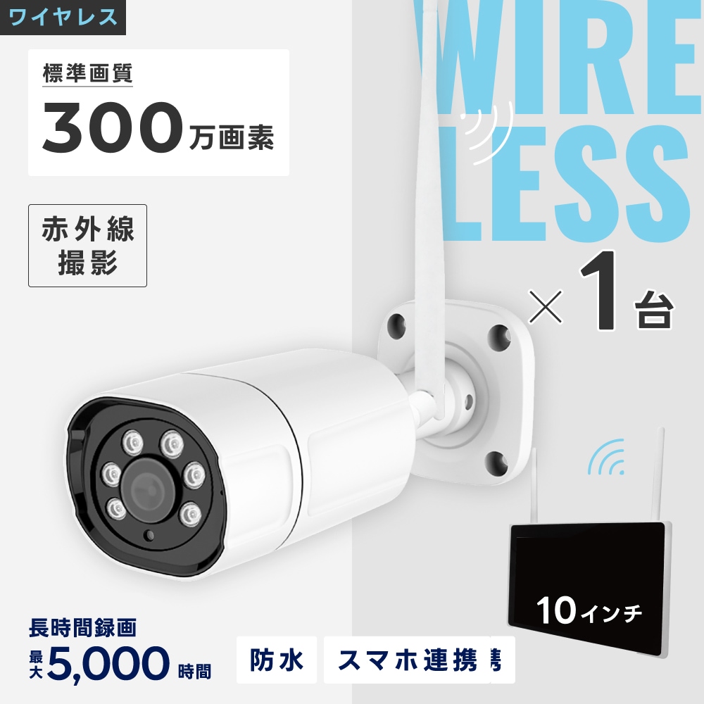 ワイヤレス300万画素(2台)カメラ・12.5インチモニター録画機(2TB付)一