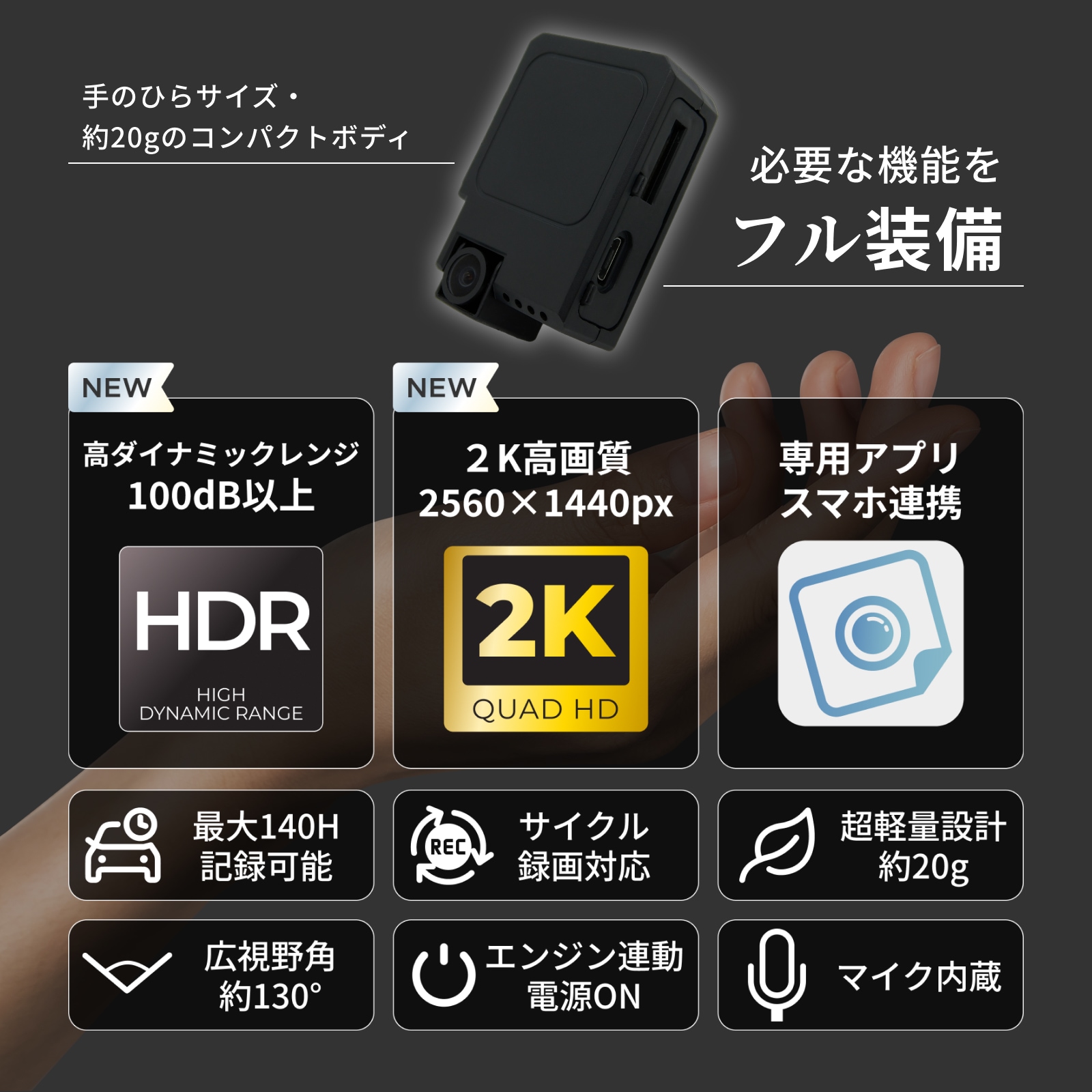 近日発売予定】”ペタッ”と貼れる最小級ドラレコ Peta Came（ペタカメ