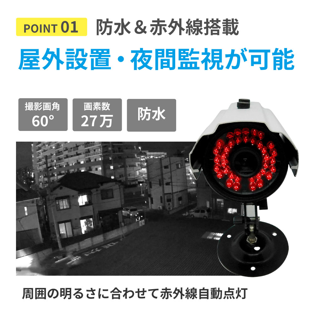 取引完了　防犯カメラセット（ほとんど未使用） 防犯カメラ セット XPOE 8CH ワンケーブル【WTW 塚本無線】