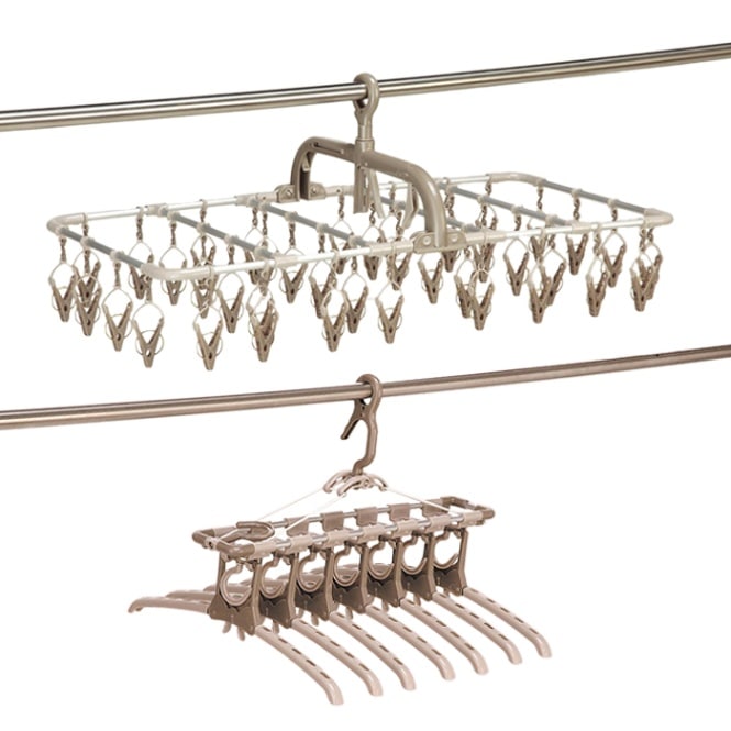 横持ちアルミハンガー40P&アルミのびのび7連ガーセット