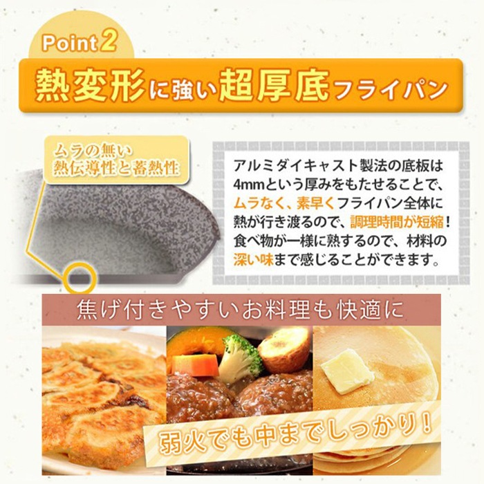 スーパーストーンバリアフライパン28cm深型(フタ付き)
