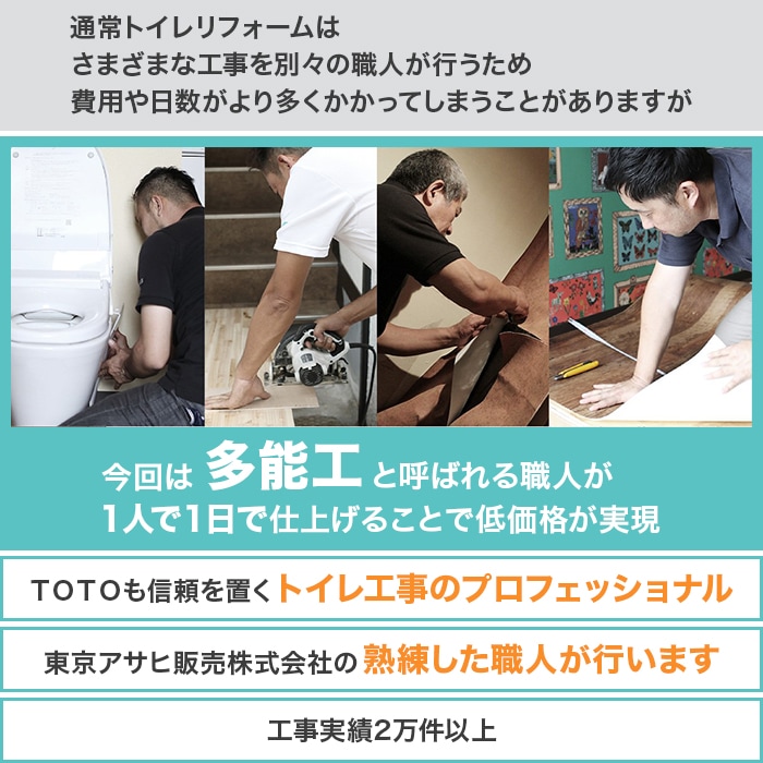 TOTOトイレリフォーム 洋→洋 ウォシュレット (ノズルきれい・W保温機能付き・蓋オート開閉)