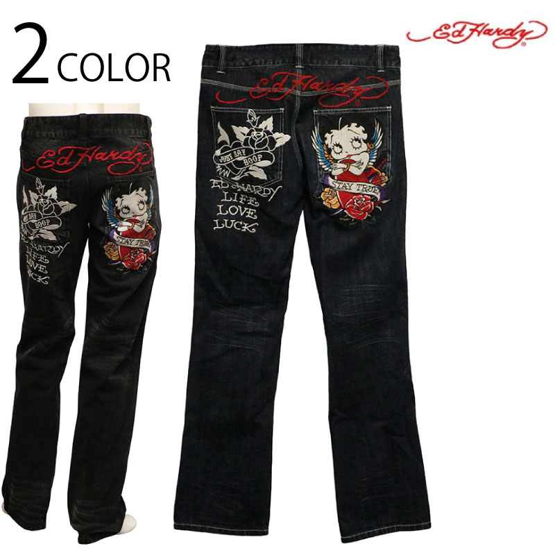 ED HARDY × BETTY BOOP 刺繍 デニムパンツ（ BED-2506 ） | カジュアル