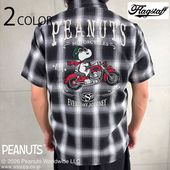 SNOOPY �� Flag Staff PEANUTS MOTORCYCLE SHIRT �� 462032 ��