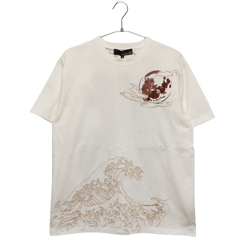 絡繰魂 粋 からくりだましい いき 昇り鯉 柄 刺繍 和柄 半袖Tシャツ