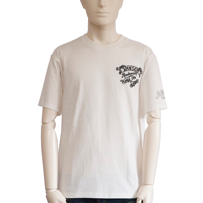 VANSON バンソン 天竺 半袖Tシャツ nvst-2301-r VANSON バンソン イーグル 刺繍 天竺 半袖 Tシャツ （ NVST-2301