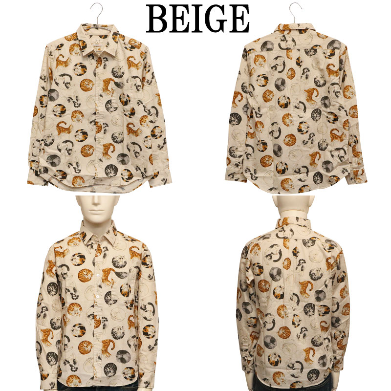 CIAO TOKYO 丸猫 総柄 長袖シャツ ( 247-50 ) | カジュアル