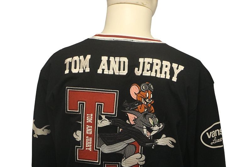 VANSON × TOM＆JERRY トム ＆ジェリー 刺繍 天竺 長袖 Tシャツ （ TJV