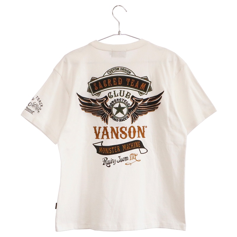 VANSON バンソン フライングスター 刺繍 天竺 半袖 Tシャツ