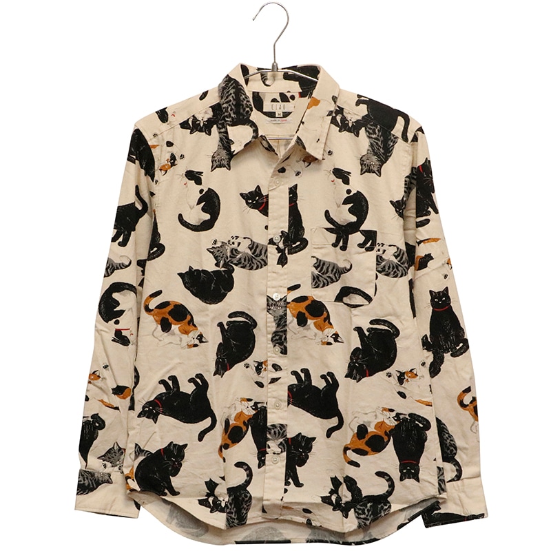 かわいい猫専用　Kappa FC バルセロナ 長袖シャツ Oサイズ 背番号4 CIAO ciao チャオ 長袖シャツ ネコ COTTON LINEN PRINT SHIRTS
