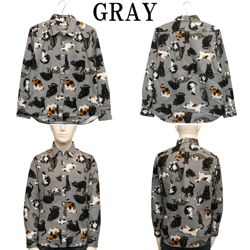 CIAO TOKYO 猫 総柄 長袖シャツ ( 237-50 ) | カジュアル