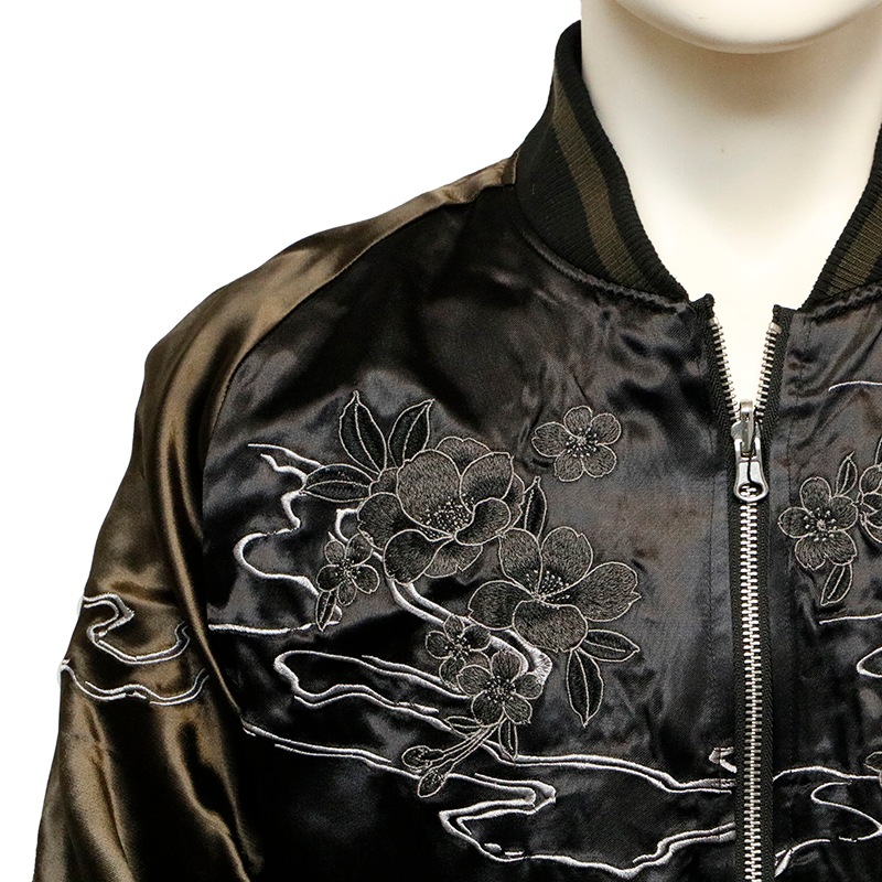 絡繰魂 粋 からくりだましい いき 雅龍牡丹 柄 刺繍 和柄 リバ－シブル