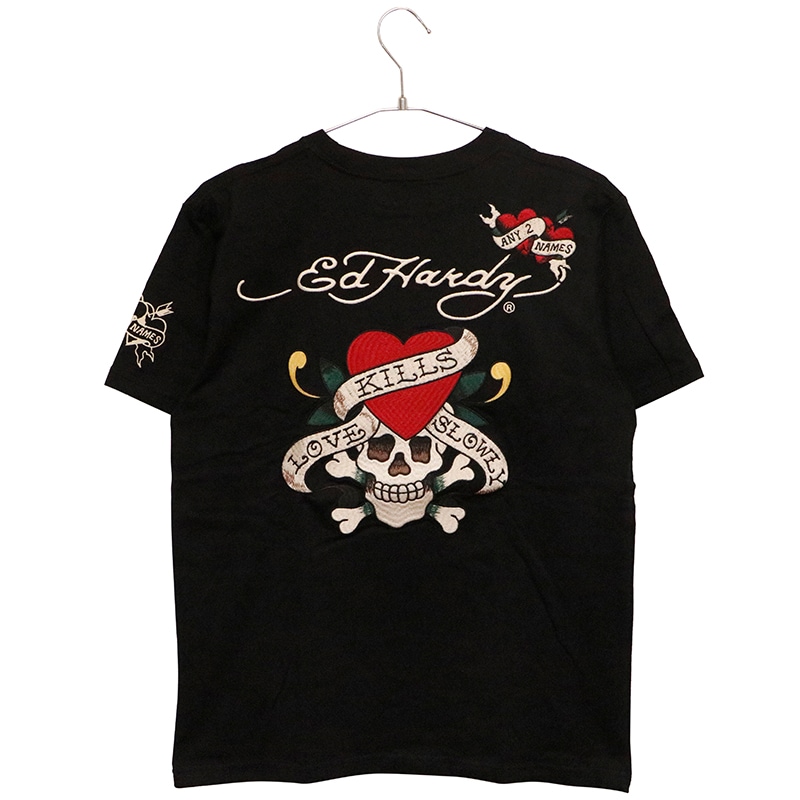 ED HARDY エドハーディー ラブキル 刺繍 半袖 Tシャツ （ EDH