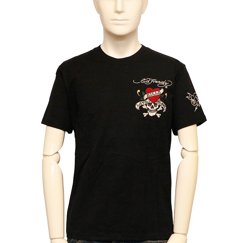 【半袖丸首T ラブキル/マスタード】エドハーディー5153 Tシャツ Ed Hardy エドハーディー Tシャツ メンズ S-XL 半袖 ラブキル