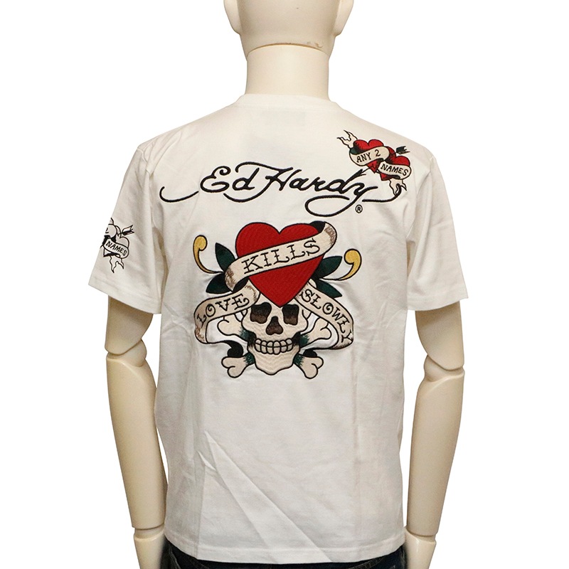 ED HARDY エドハーディー ラブキル 刺繍 半袖 Tシャツ （ EDH