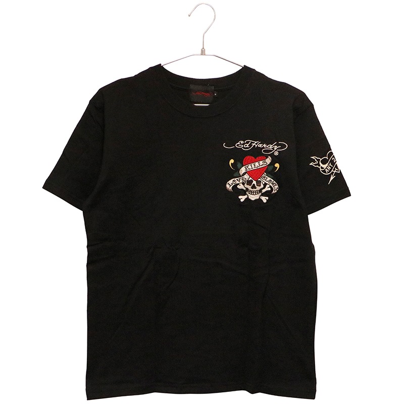 archive y2k 00s ed hardy skull t shirt エドハーディ 総柄
