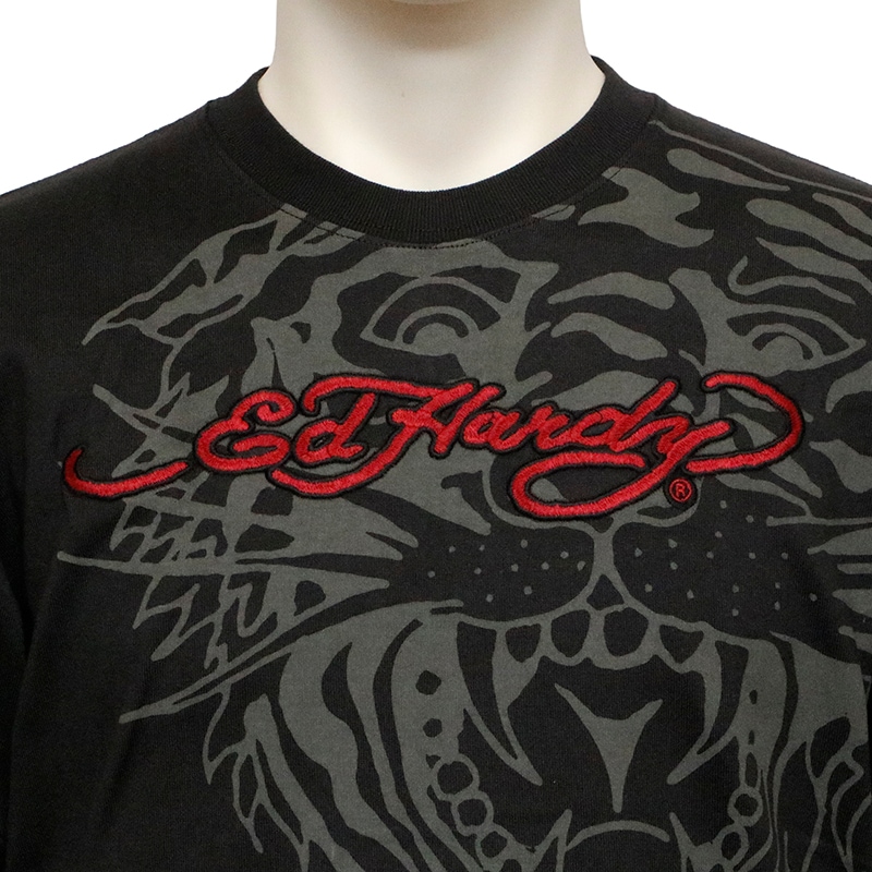 Ed Hardy エドハーディ ◆ 虎 タイガー スタンプ 半袖 Tシャツ ED HARDY エドハーディー タイガー タトゥー 天竺 半袖 Tシャツ